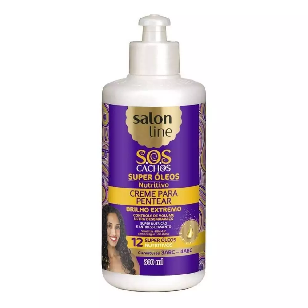 Linha Tratamento Sos Cachos Salon Line Creme Para Pentear Super Oleos Nutritivo 300 Ml Salon Line Treatment Sos Curls Collection Nourishingasuper Oils Combing Cream 10 14 Fl Oz